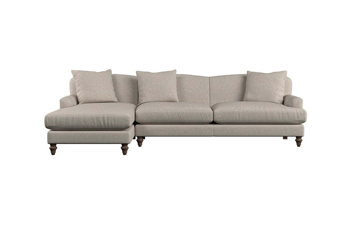 Deni Grand Left Hand Chaise Sofa - Brera Linen Chestnut