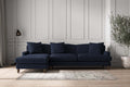 Deni Grand Left Hand Chaise Sofa - Brera Linen Indigo