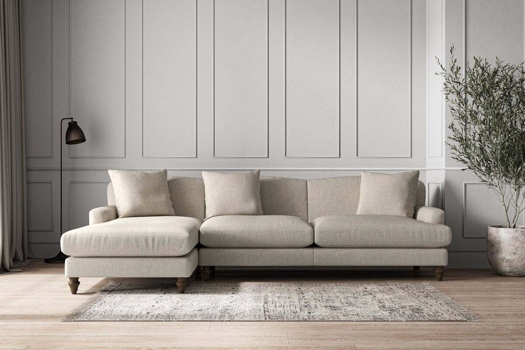 Deni Grand Left Hand Chaise Sofa - Brera Linen Natural