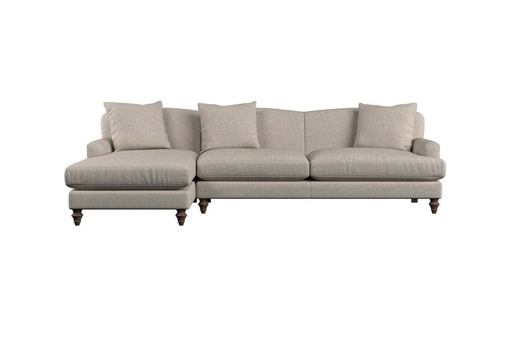 Deni Grand Left Hand Chaise Sofa - Brera Linen Smoke
