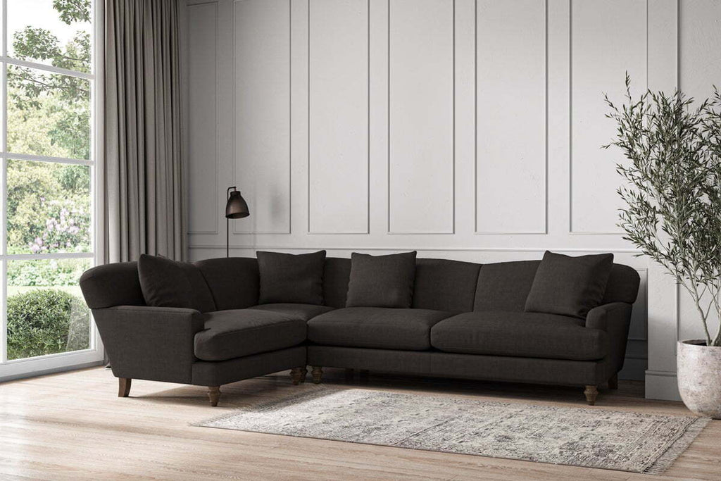 Deni Grand Left Hand Corner Sofa - Brera Linen Espresso