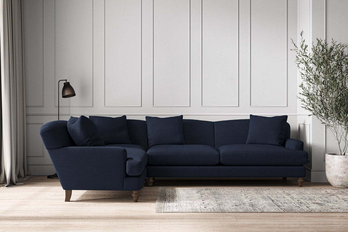 Deni Grand Left Hand Corner Sofa - Brera Linen Indigo