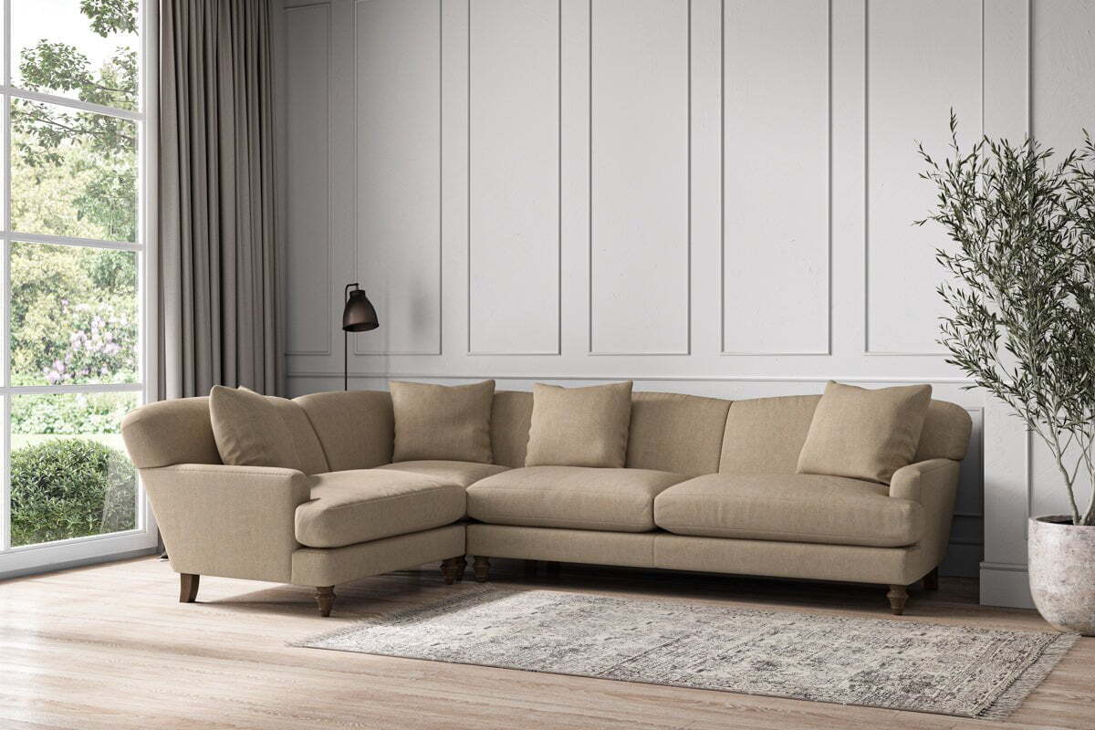 Deni Grand Left Hand Corner Sofa - Brera Linen Pebble