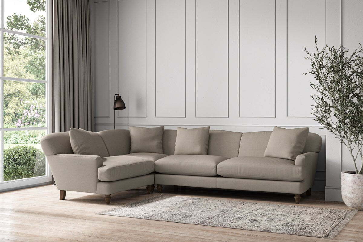 Deni Grand Left Hand Corner Sofa - Recycled Cotton Flax