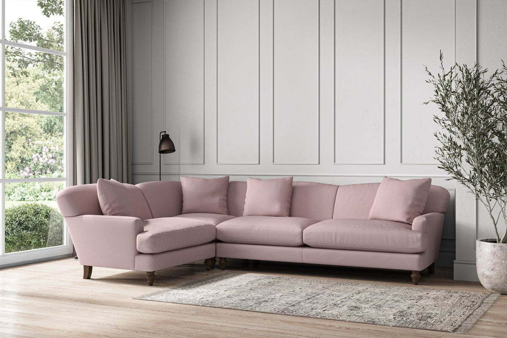 Deni Grand Left Hand Corner Sofa - Recycled Cotton Lavender