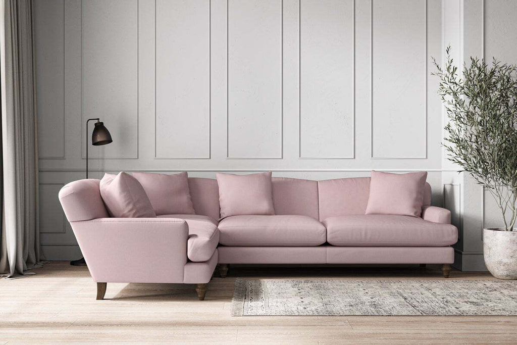 Deni Grand Left Hand Corner Sofa - Recycled Cotton Lavender