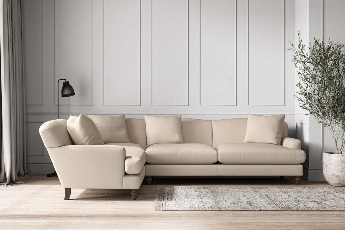 Deni Grand Left Hand Corner Sofa - Recycled Cotton Natural