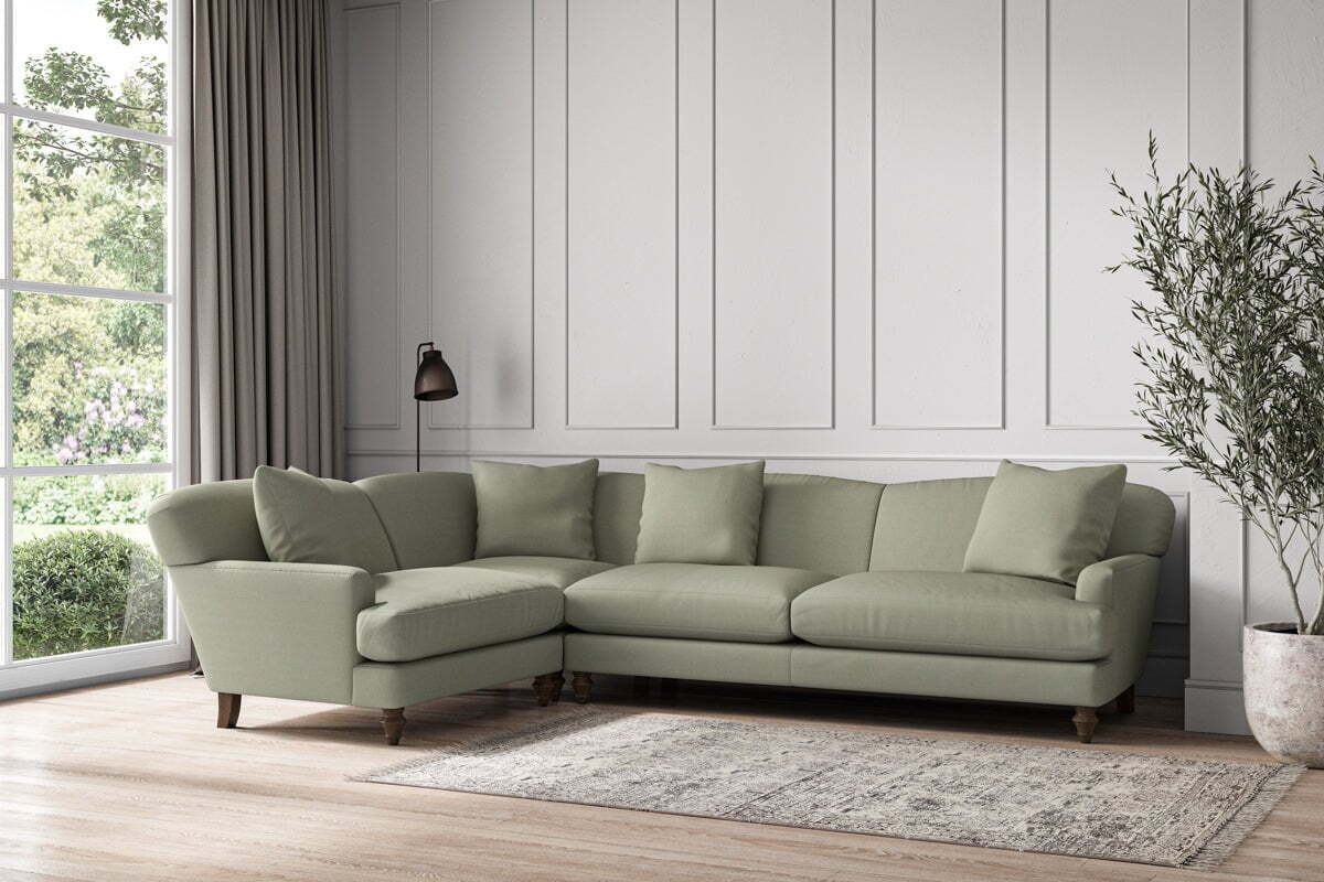 Deni Grand Left Hand Corner Sofa - Recycled Cotton Seaspray