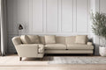 Deni Grand Left Hand Corner Sofa - Recycled Cotton Stone