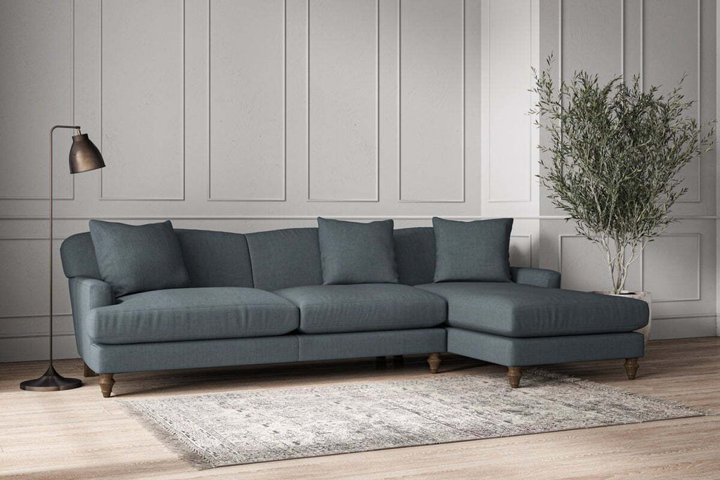 Deni Grand Right Hand Chaise Sofa - Brera Linen Dusk