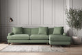 Deni Grand Right Hand Chaise Sofa - Brera Linen Jade
