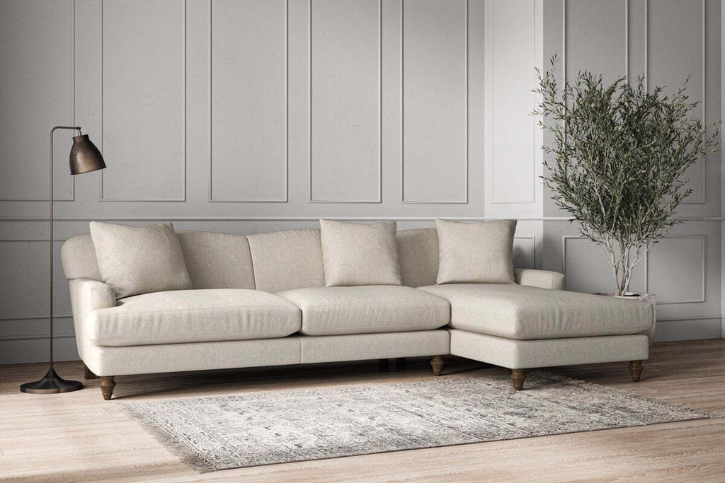 Deni Grand Right Hand Chaise Sofa - Brera Linen Natural
