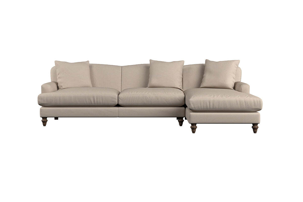 Deni Grand Right Hand Chaise Sofa - Recycled Cotton Ochre