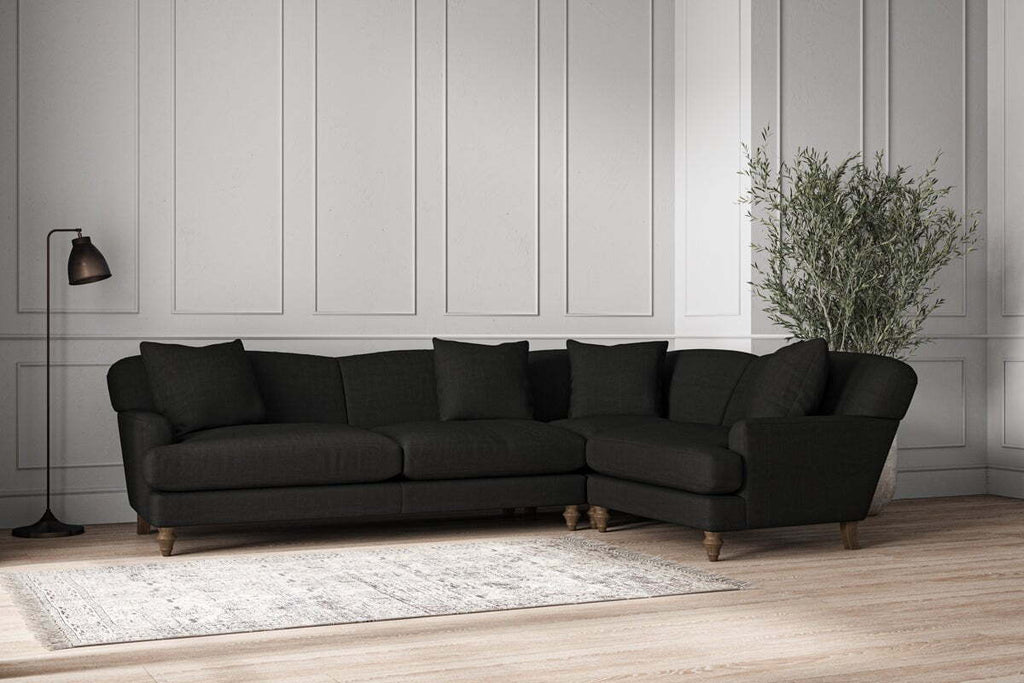 Deni Grand Right Hand Corner Sofa - Brera Linen Charcoal