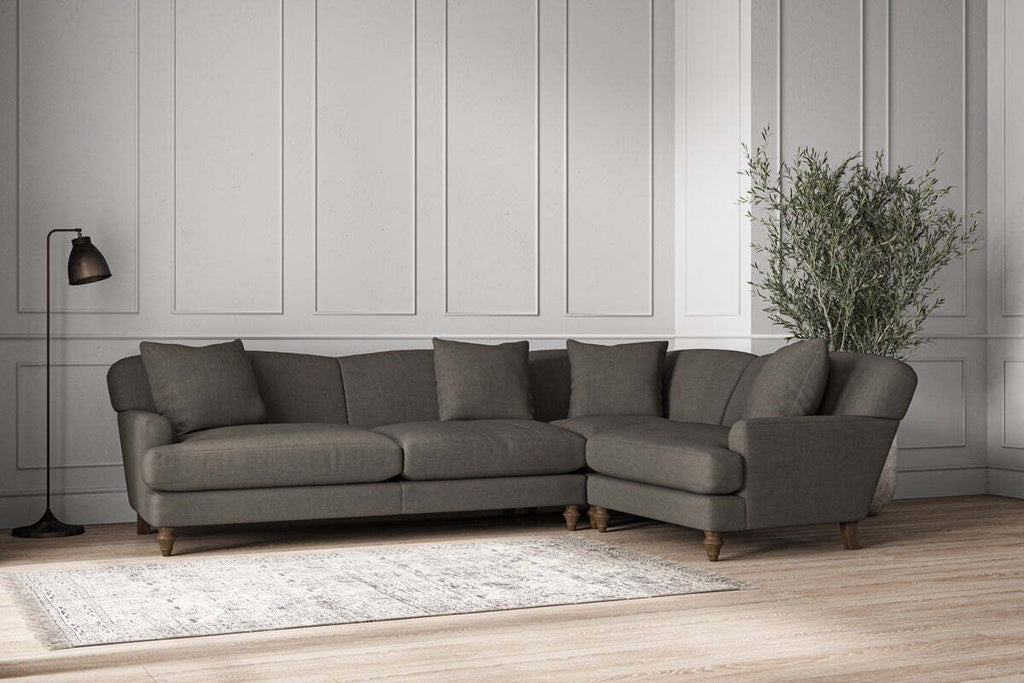 Deni Grand Right Hand Corner Sofa - Brera Linen Granite