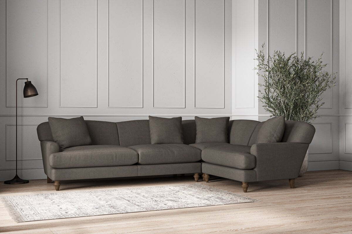 Deni Grand Right Hand Corner Sofa - Brera Linen Granite