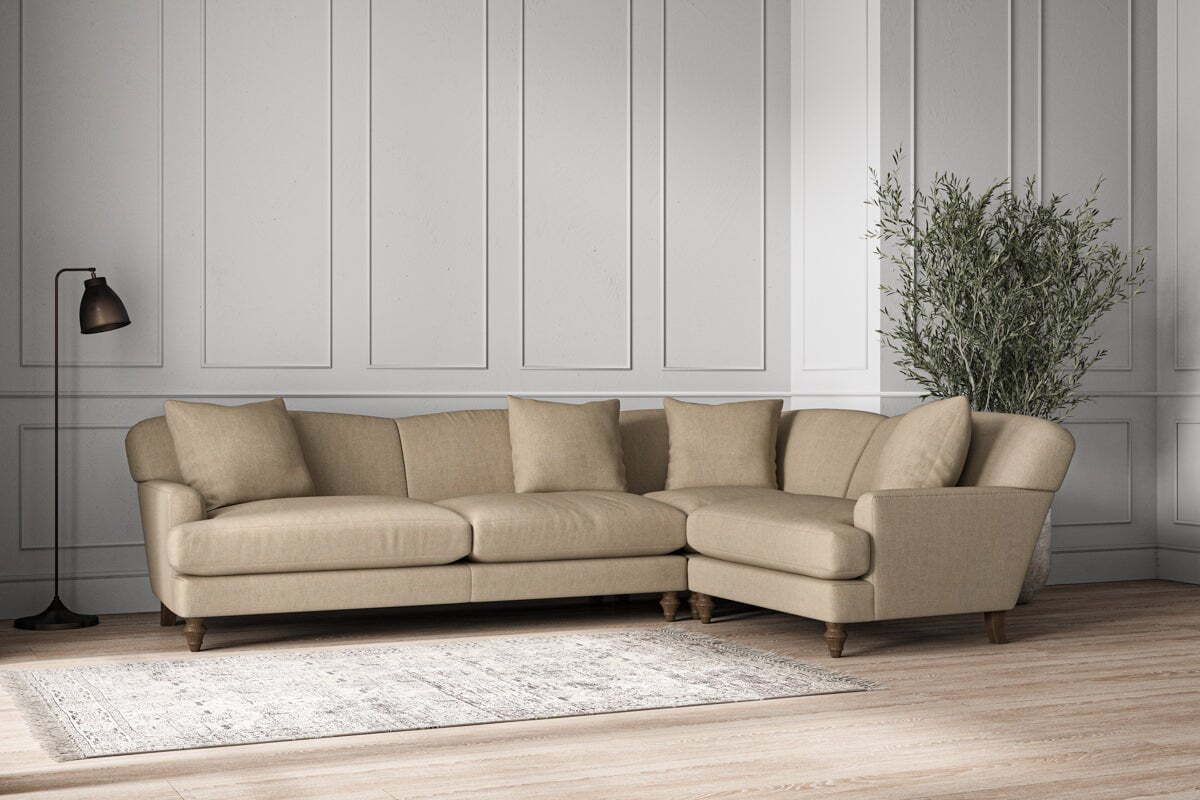 Deni Grand Right Hand Corner Sofa - Brera Linen Pebble