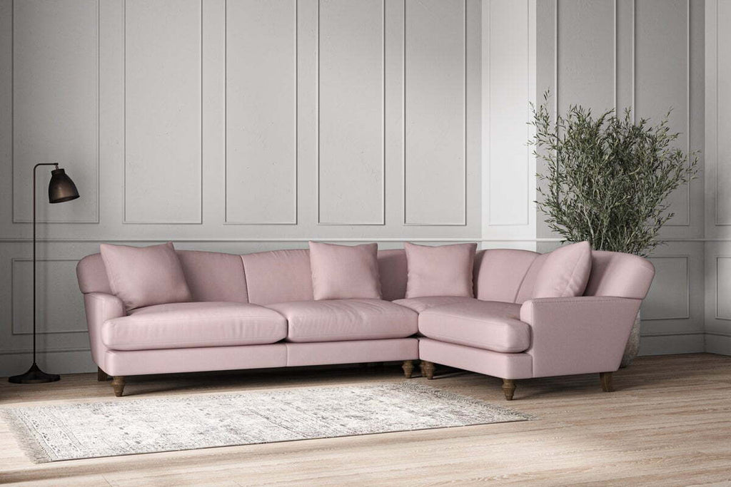 Deni Grand Right Hand Corner Sofa - Recycled Cotton Lavender