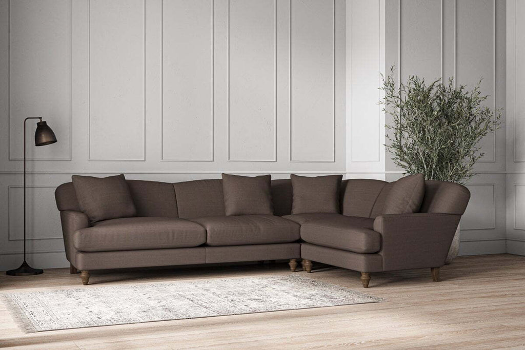 Deni Grand Right Hand Corner Sofa - Recycled Cotton Mocha