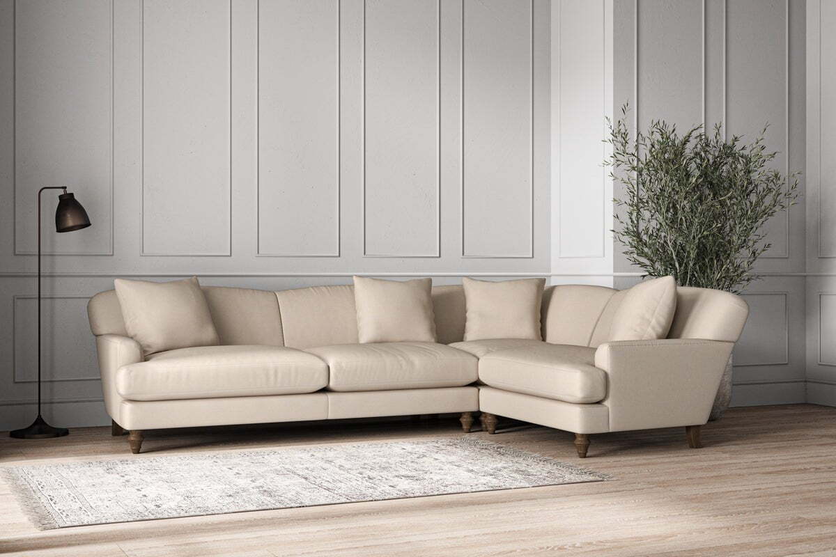 Deni Grand Right Hand Corner Sofa - Recycled Cotton Natural
