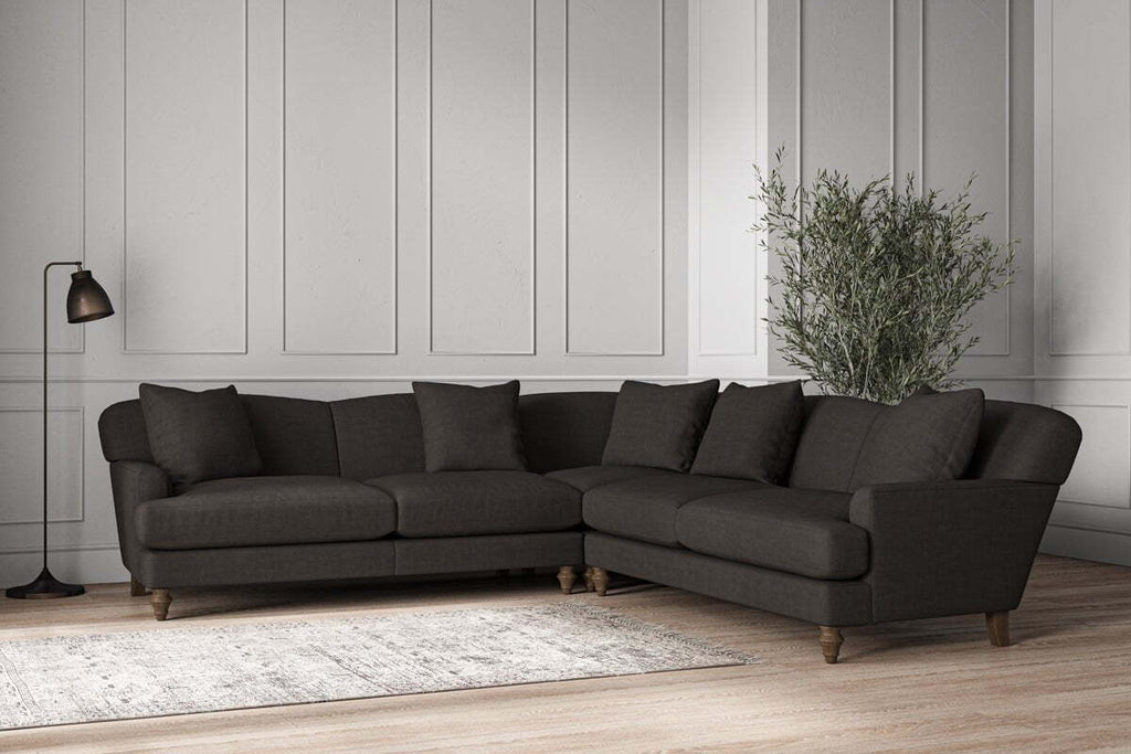 Deni Large Corner Sofa - Brera Linen Espresso
