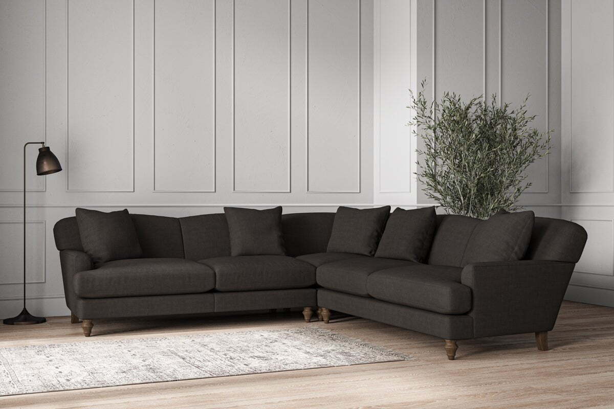 Deni Large Corner Sofa - Brera Linen Espresso