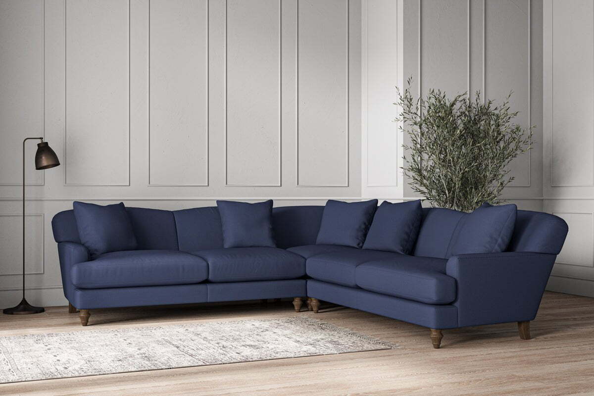 Deni Large Corner Sofa - Recycled Cotton Navy
