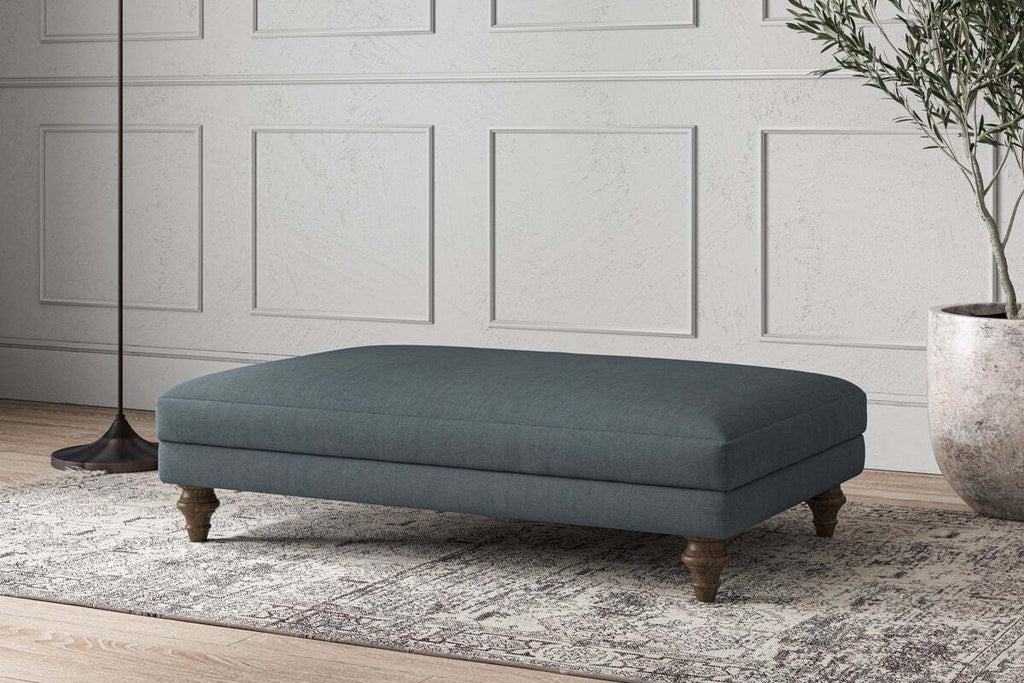 Deni Large Footstool - Brera Linen Dusk