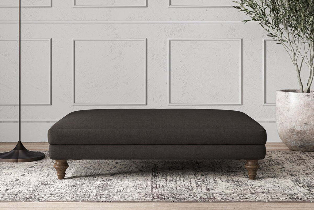 Deni Large Footstool - Brera Linen Espresso