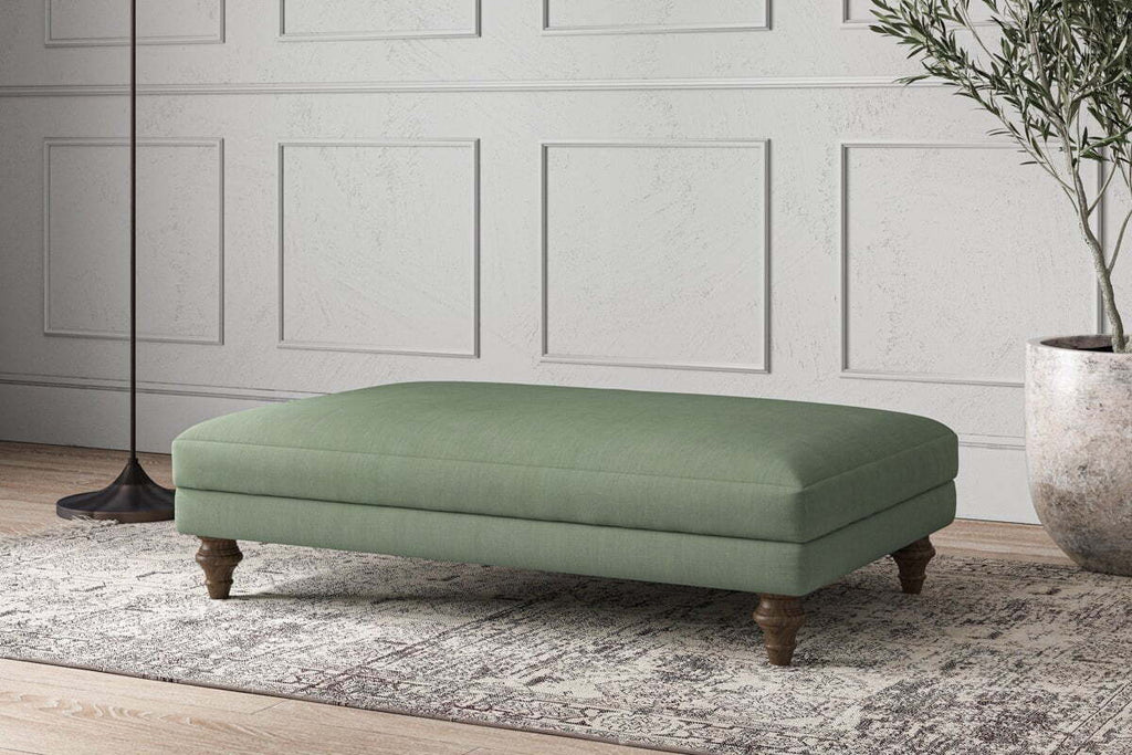 Deni Large Footstool - Brera Linen Jade