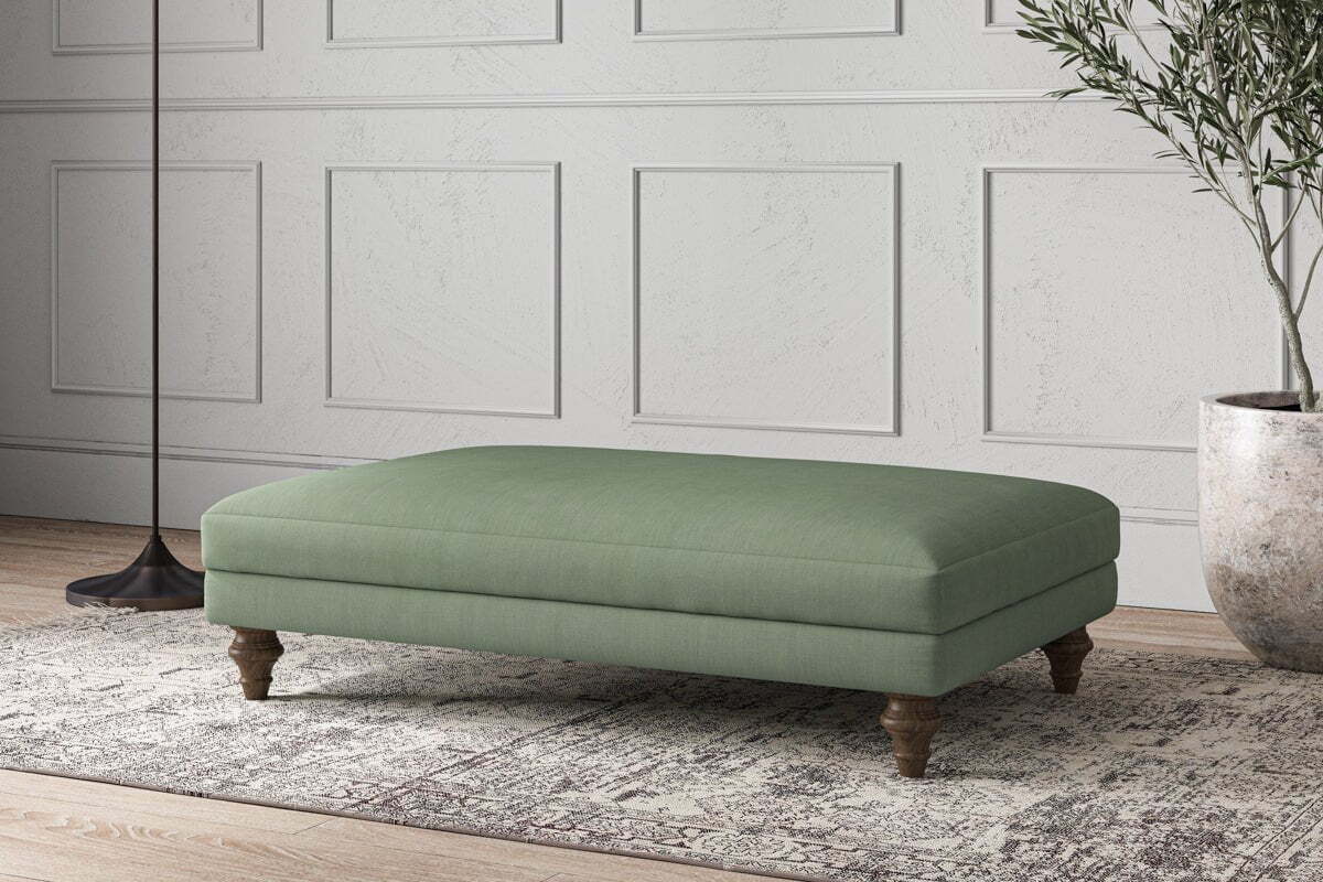 Deni Large Footstool - Brera Linen Jade