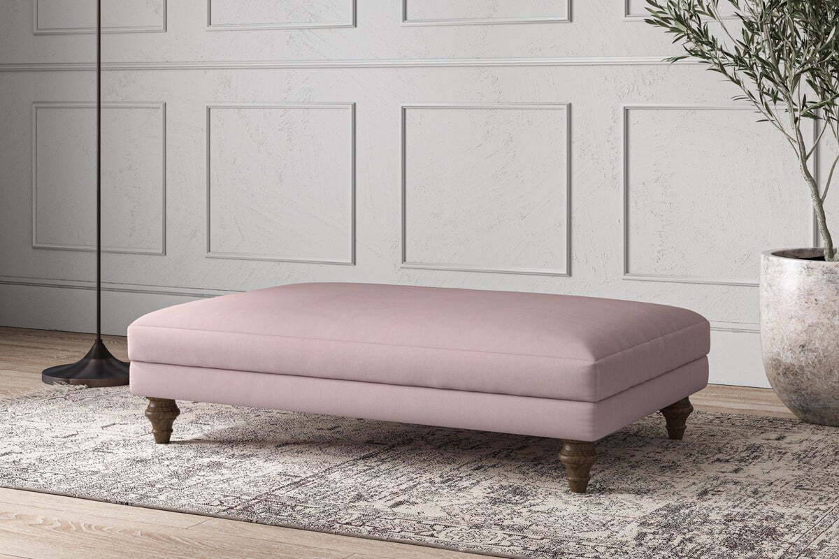 Deni Large Footstool - Recycled Cotton Lavender