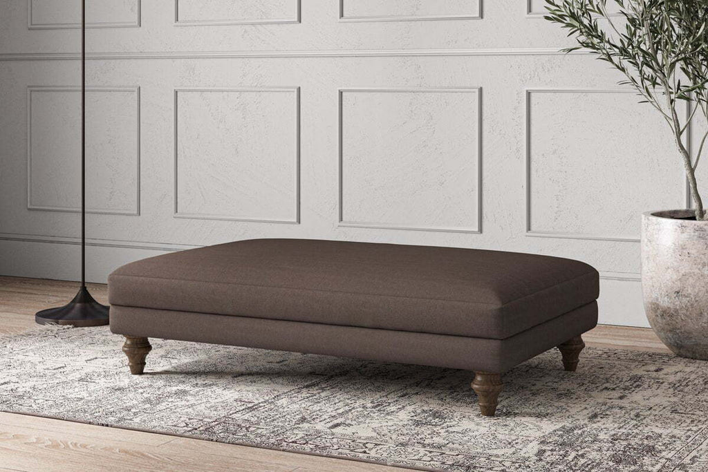 Deni Large Footstool - Recycled Cotton Mocha
