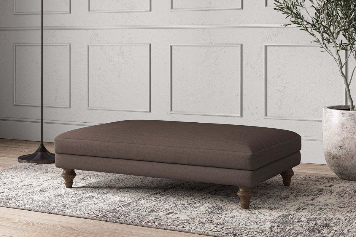 Deni Large Footstool - Recycled Cotton Mocha
