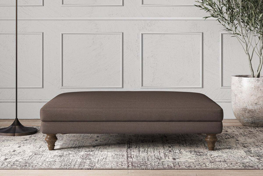 Deni Large Footstool - Recycled Cotton Mocha