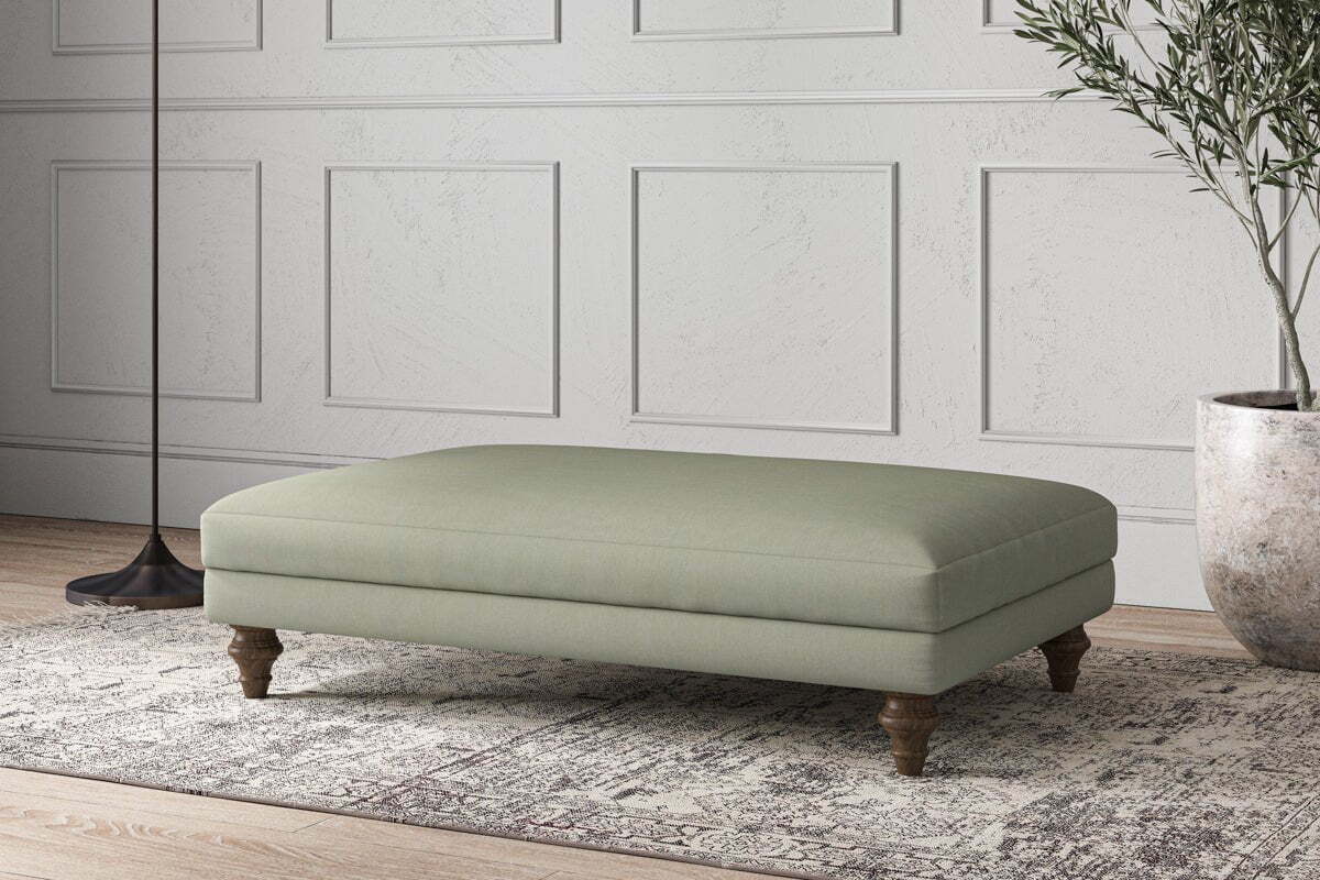 Deni Large Footstool - Recycled Cotton Seaspray