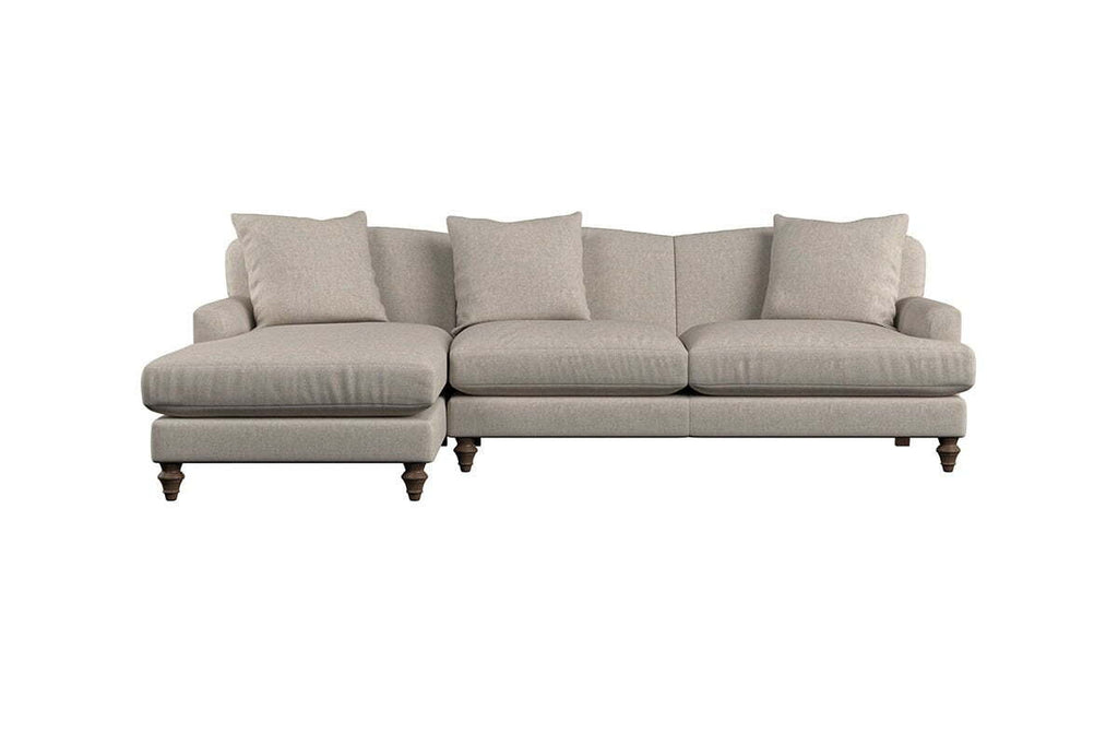 Deni Large Left Hand Chaise Sofa - Brera Linen Charcoal