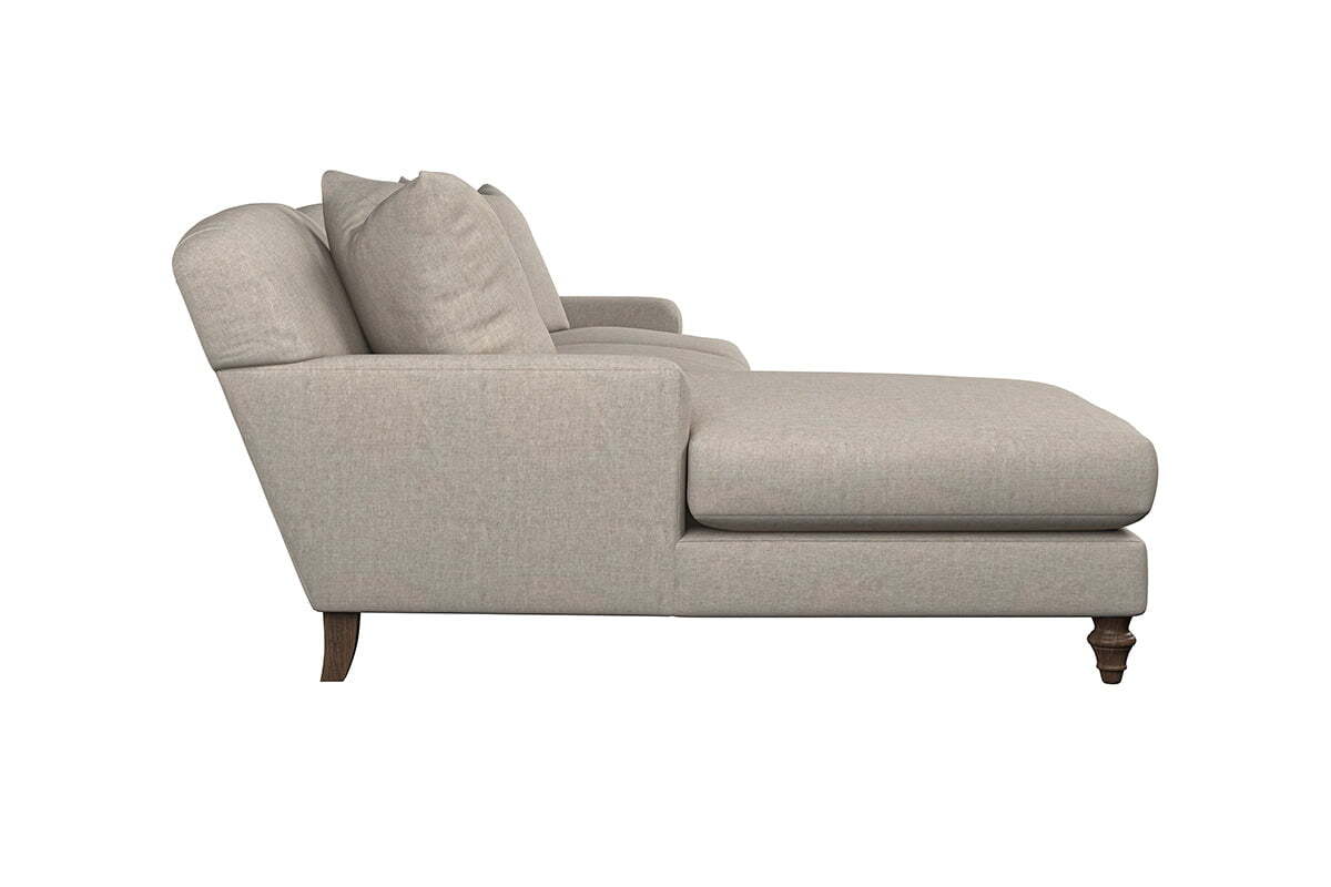 Deni Large Left Hand Chaise Sofa - Brera Linen Smoke