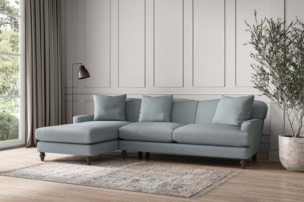 Deni Large Left Hand Chaise Sofa - Recycled Cotton Horizon