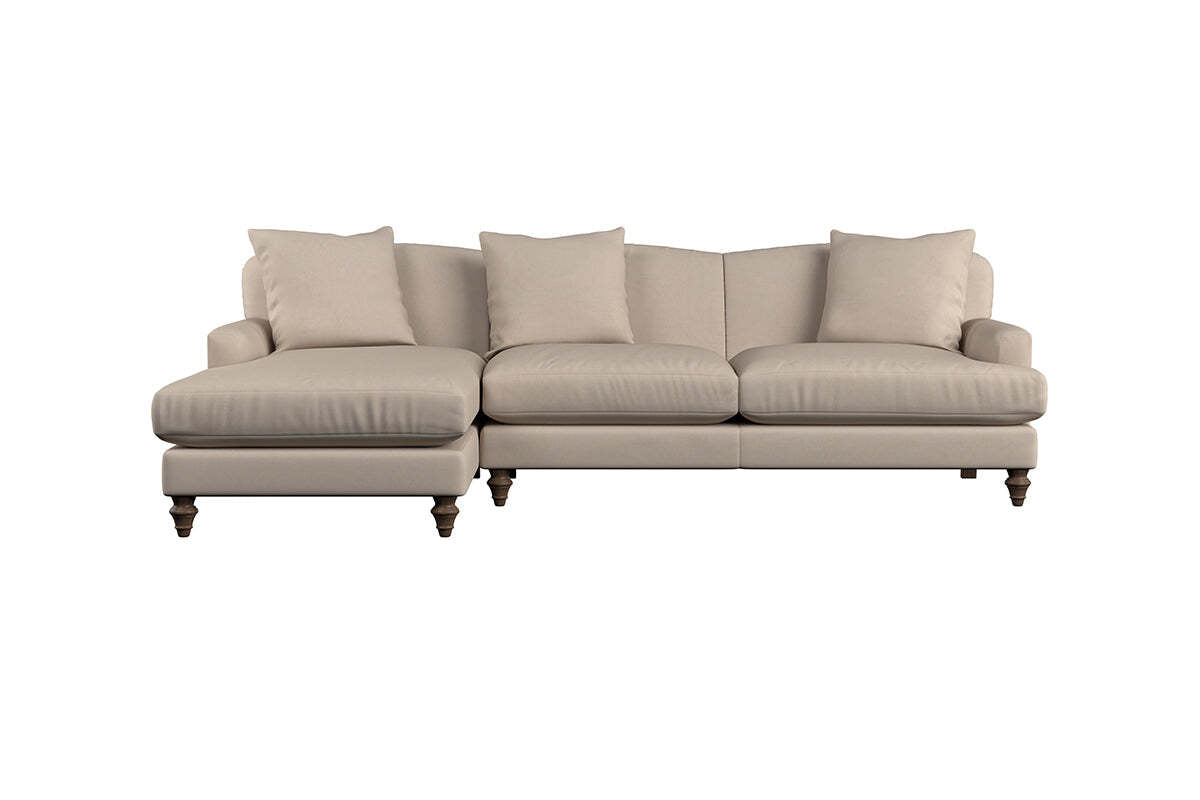 Deni Large Left Hand Chaise Sofa - Recycled Cotton Ochre