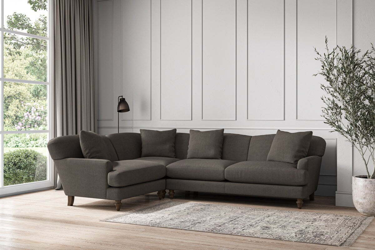 Deni Large Left Hand Corner Sofa - Brera Linen Granite