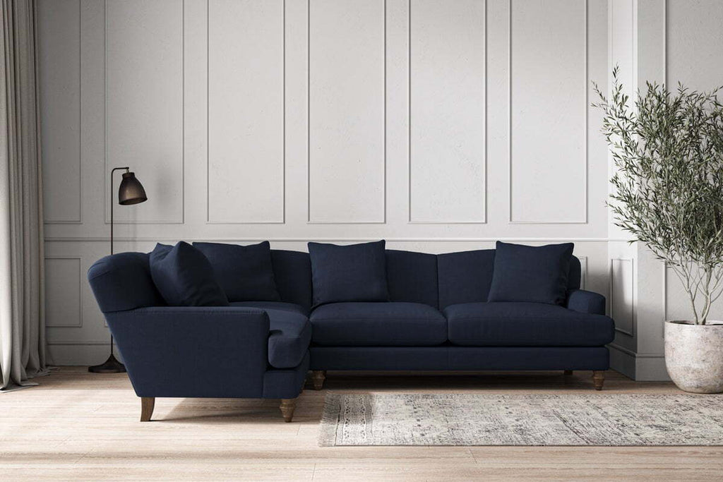 Deni Large Left Hand Corner Sofa - Brera Linen Indigo