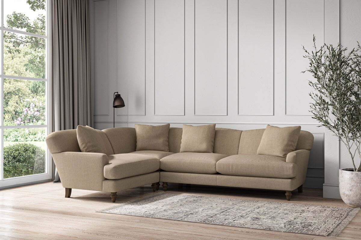 Deni Large Left Hand Corner Sofa - Brera Linen Pebble