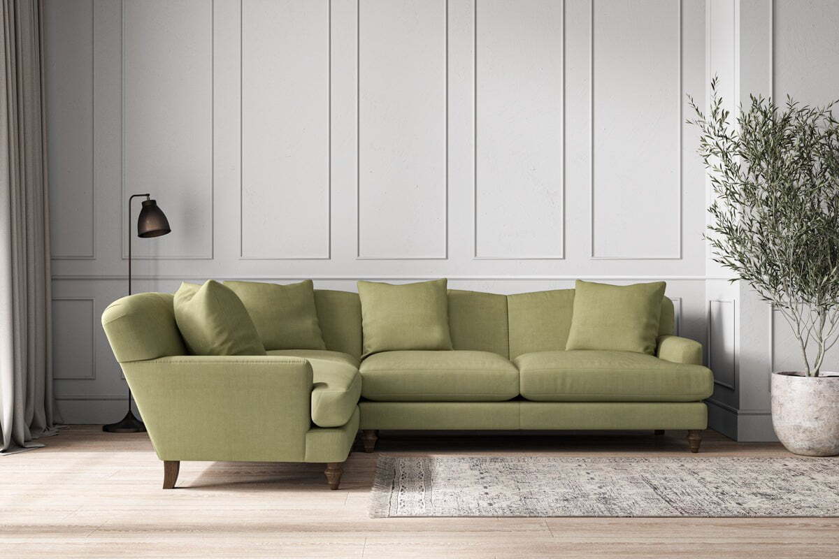 Deni Large Left Hand Corner Sofa - Brera Linen Sage