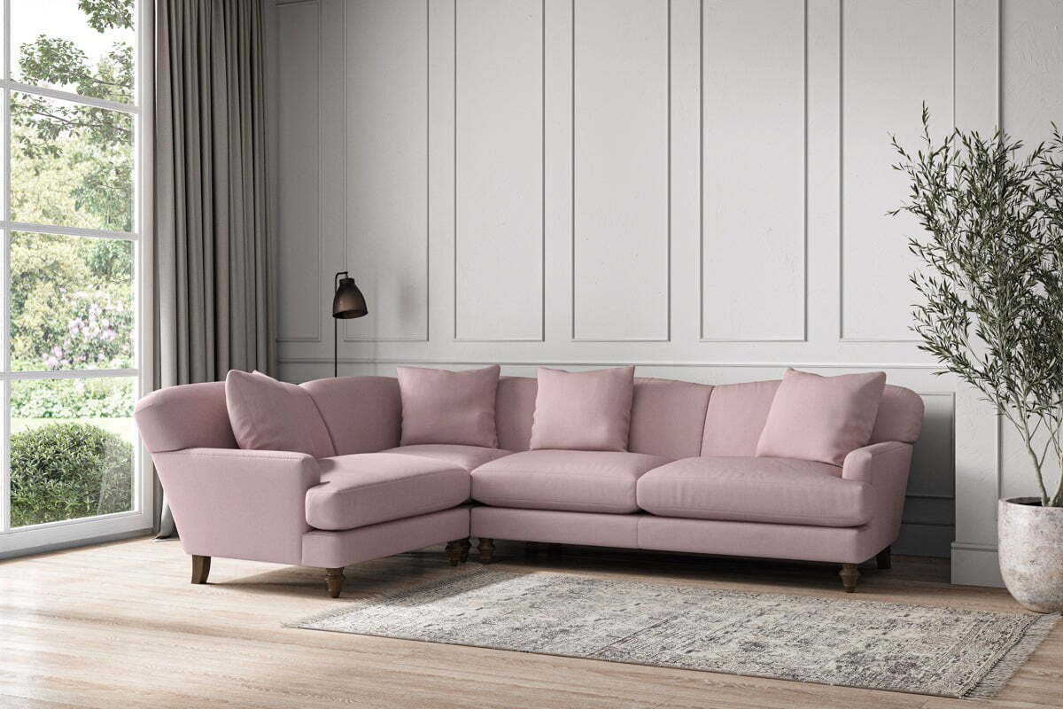 Deni Large Left Hand Corner Sofa - Recycled Cotton Lavender