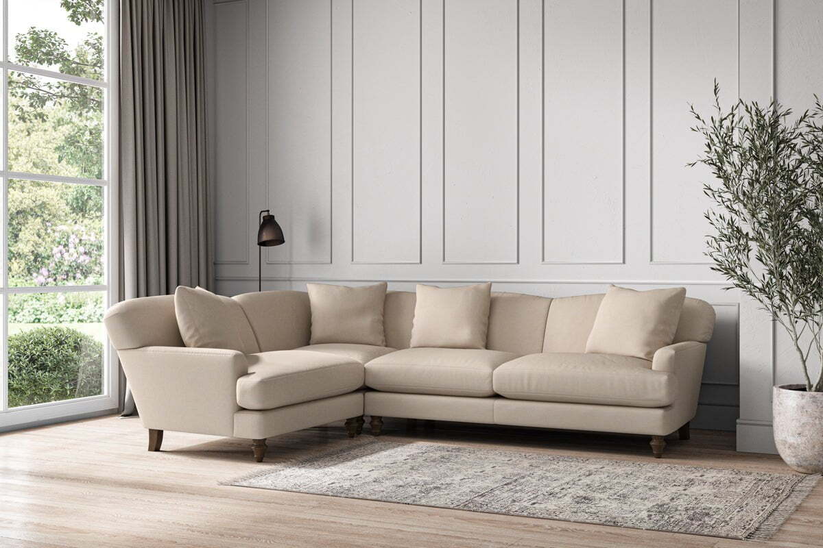 Deni Large Left Hand Corner Sofa - Recycled Cotton Natural