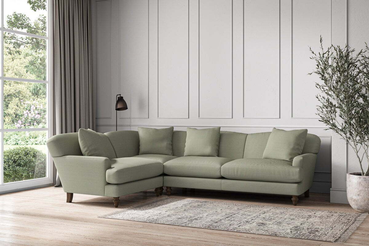 Deni Large Left Hand Corner Sofa - Recycled Cotton Seaspray