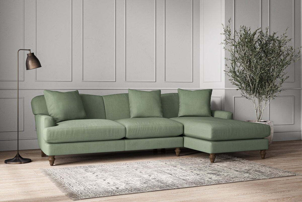 Deni Large Right Hand Chaise Sofa - Brera Linen Jade
