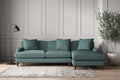 Deni Large Right Hand Chaise Sofa - Recycled Cotton Airforce