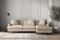 Deni Large Right Hand Chaise Sofa - Recycled Cotton Stone